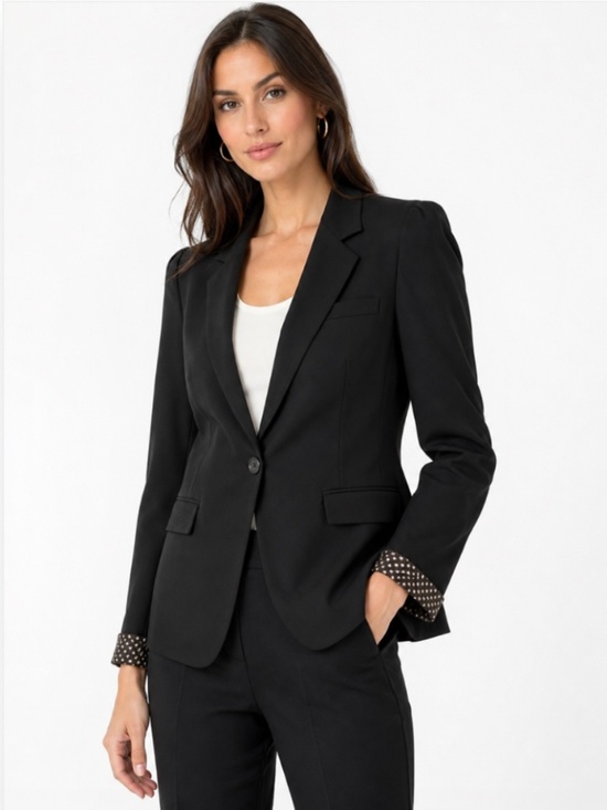 Zara Jackets & Blazers - Zara Woman Classic Tailored Blazer with Star Print Lining Black Size Small